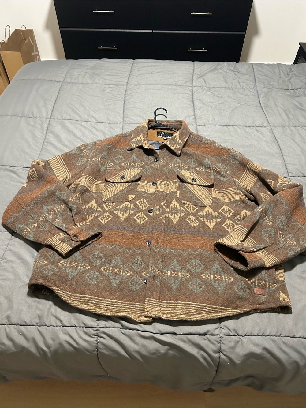 Men's Jachs Wool Blend Heavy Shirt /Jacket - Brown/Tan. XXL